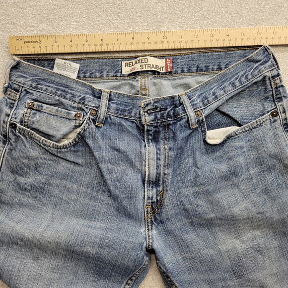 Levi’s 559 Men’s Distressed Relaxed Straight Fit Jeans Blue Washed Denim 34x34 - Picture 4 of 13